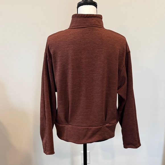 Athleta Altitude Polartec Half-Zip Sweatshirt in Mahogany Heather Size Large - Picture 4 of 13